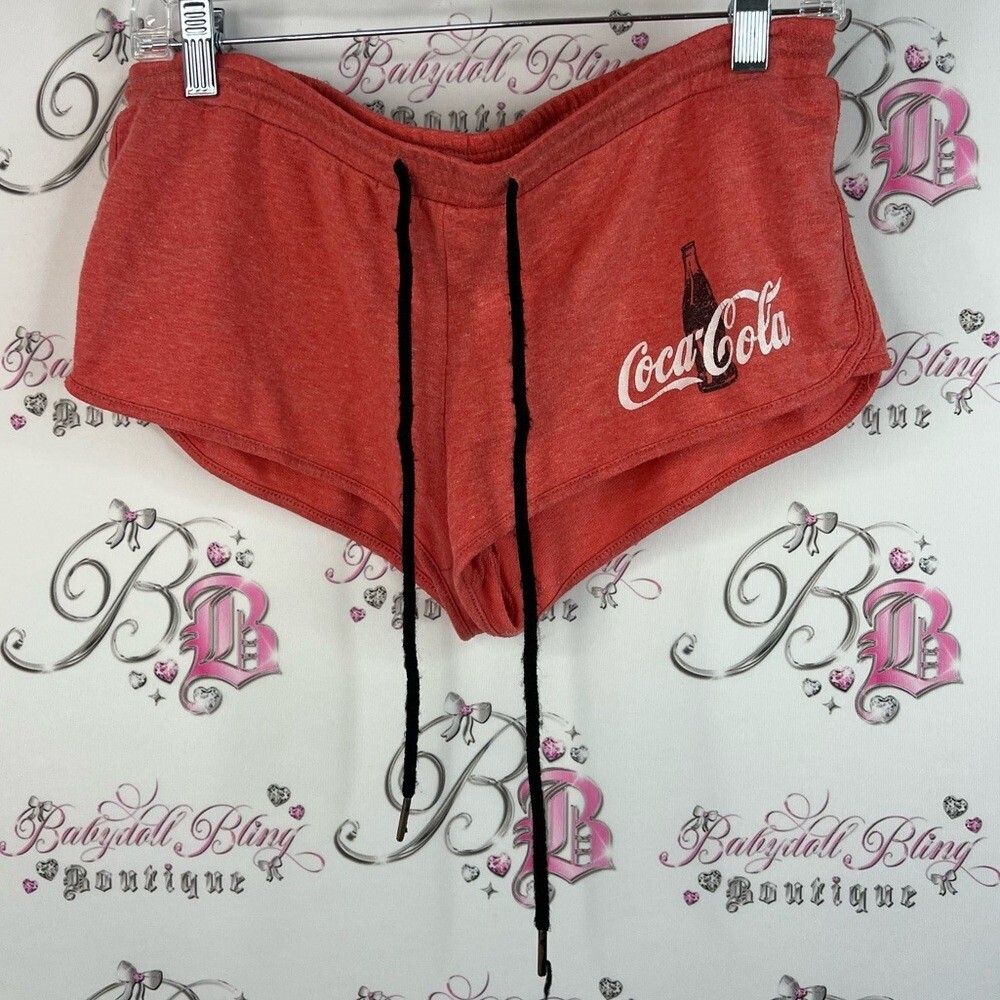Coca Cola shorts mini booty logo Coca Cola soda pop cute black Red Shorts